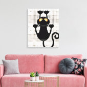 Cat Falling neergehaald leuke tekenfilm Canvas Afdruk (Insitu (Woonkamer))