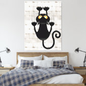 Cat Falling neergehaald leuke tekenfilm Canvas Afdruk (Insitu (Slaapkamer))