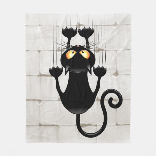 Cat Falling neergehaald leuke tekenfilm Fleece Deken (Voorkant)