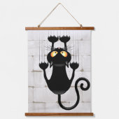 Cat Falling neergehaald leuke tekenfilm Hangend Wandkleed (Voorkant)