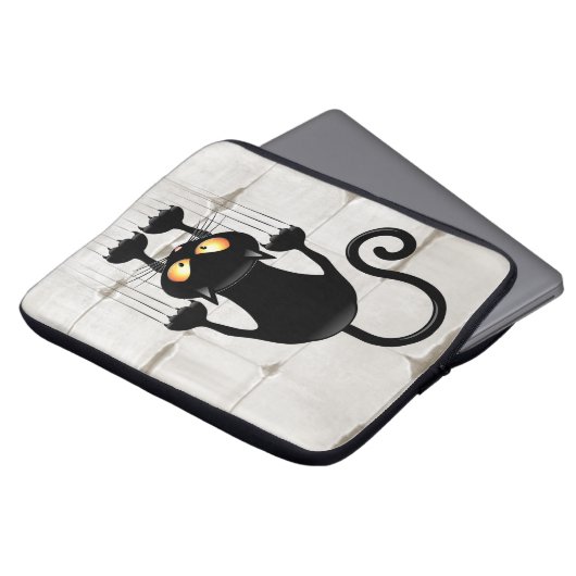 Cat Falling neergehaald leuke tekenfilm Laptop Sleeve (Voorkant top)