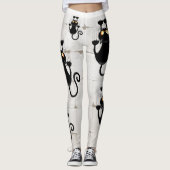 Cat Falling neergehaald leuke tekenfilm Leggings (Voorkant)