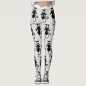 Cat Falling neergehaald leuke tekenfilm Leggings (Voorkant)
