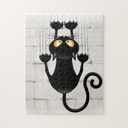 Cat Falling neergehaald leuke tekenfilm Legpuzzel (Verticaal)
