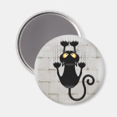 Cat Falling neergehaald leuke tekenfilm Magneet (Voorkant / Achterkant)