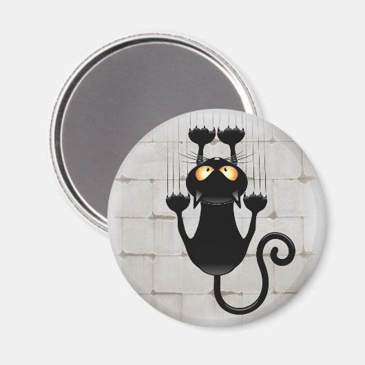 Cat Falling neergehaald leuke tekenfilm Magneet (Voorkant / Achterkant)