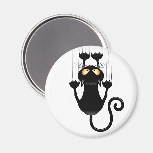 Cat Falling neergehaald leuke tekenfilm Magneet (Voorkant / Achterkant)