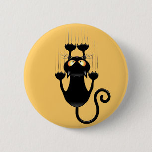Cat Falling neergehaald leuke tekenfilm Ronde Button 5,7 Cm