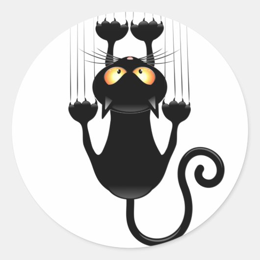 Cat Falling neergehaald leuke tekenfilm Ronde Sticker (Voorkant)