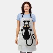 Cat Falling neergehaald leuke tekenfilm Schort (Gedragen)