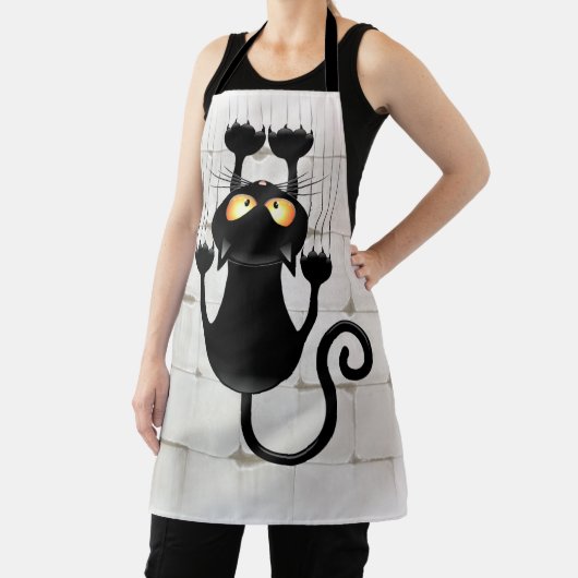 Cat Falling neergehaald leuke tekenfilm Schort (Insitu)