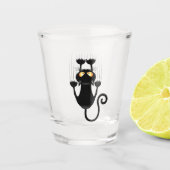 Cat Falling neergehaald leuke tekenfilm Shot Glas (Voorkant)