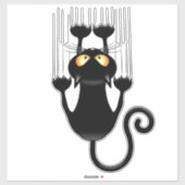 Cat Falling neergehaald leuke tekenfilm Sticker (Vel)