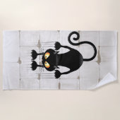 Cat Falling neergehaald leuke tekenfilm Strandlaken (Voorkant)