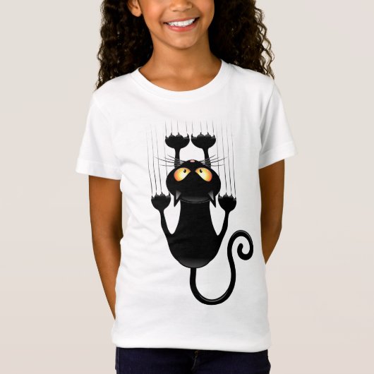 Cat Falling neergehaald leuke tekenfilm T-shirt (Voorkant)