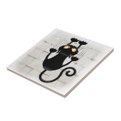 Cat Falling neergehaald leuke tekenfilm Tegeltje (Zijkant)