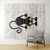 Cat Falling neergehaald leuke tekenfilm Wandkleed (In Situ (horizontaal))