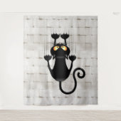 Cat Falling neergehaald leuke tekenfilm Wandkleed (Voorkant)