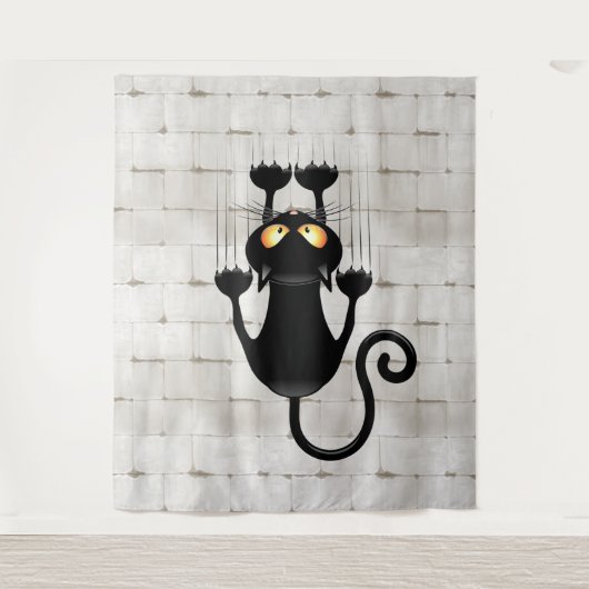 Cat Falling neergehaald leuke tekenfilm Wandkleed (Voorkant)