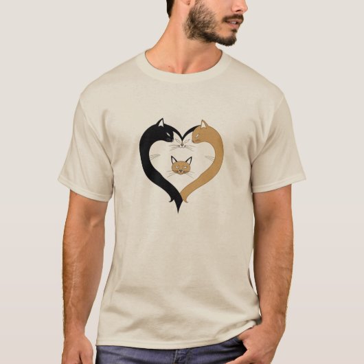 Cat Family Heart – Love & Unity T-shirt (Voorkant)