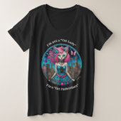 Cat Fashionista (donker shirt) Plus S Grote Maat T-shirt (Design voorkant)