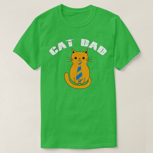 Cat Fathers Day Shirt Cat Dad Cat Wearing Stropdas (Design voorkant)