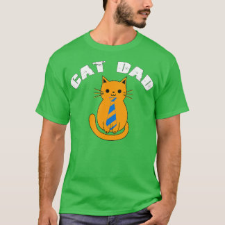 Cat Fathers Day Shirt Cat Dad Cat Wearing Stropdas