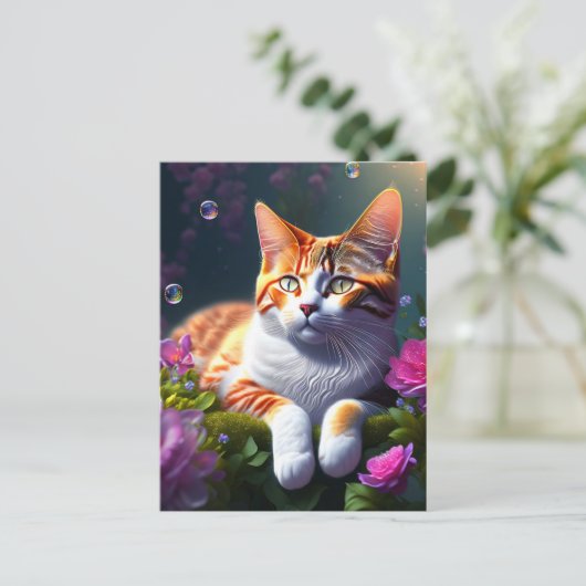 Cat feeling briefkaart (Staand voorkant)