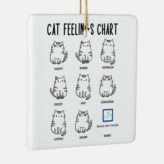 Cat Feelings Chart Keramisch Ornament (Rechts)