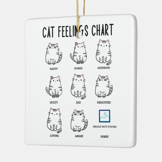 Cat Feelings Chart Keramisch Ornament (Links)