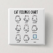 Cat Feelings Chart Vierkante Button 5,1 Cm (Voorkant)