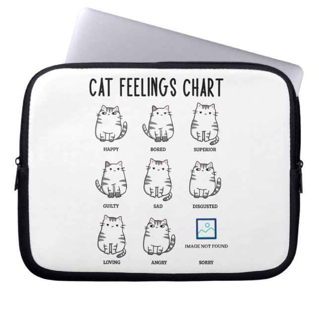 Cat Feelings Grafiek Laptop Sleeve (Voorkant)