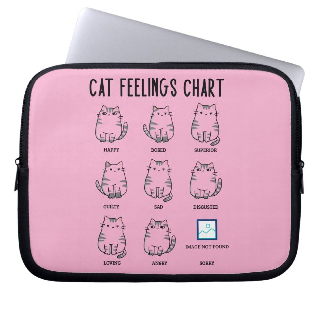 Cat Feelings Grafiek Laptop Sleeve (Voorkant)