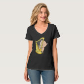 Cat Feline Meow Harp Orchestra Concert Gig Rhythm T-shirt (Voorkant volledig)