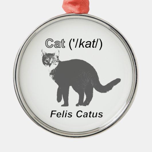 Cat Felis Catus Metalen Ornament (Voorkant)