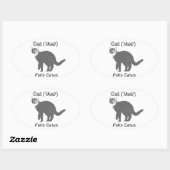 Cat Felis Catus Ovale Sticker (Vel)