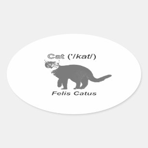 Cat Felis Catus Ovale Sticker