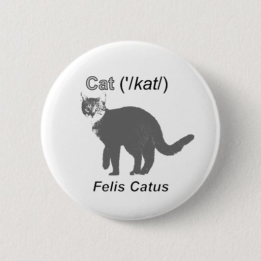 Cat Felis Catus Ronde Button 5,7 Cm (Voorkant)