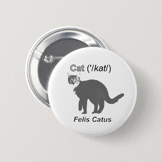 Cat Felis Catus Ronde Button 5,7 Cm (Voorkant /achterkant)