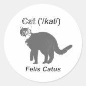Cat Felis Catus Ronde Sticker (Voorkant)