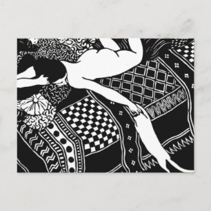 Cat Felix Vallotton Lady Bed Laziness La Paresse Briefkaart
