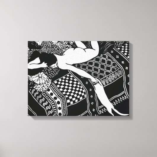 Cat Felix Vallotton Lady Bed Laziness La Paresse Canvas Afdruk (Voorkant)