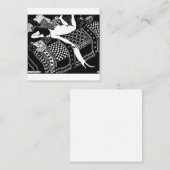 Cat Felix Vallotton Lady Bed Laziness La Paresse Vierkante Visitekaartje (Voorkant / Achterkant)