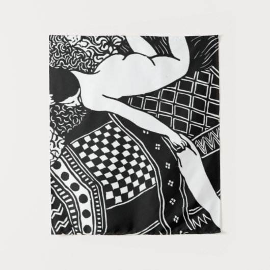 Cat Felix Vallotton Lady Bed Laziness La Paresse Wandkleed (Voorkant)