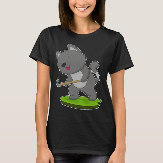 Cat Field hockey hockeystick T-shirt (Voorkant)