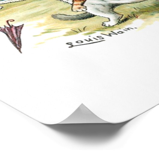 Cat Fight Louis Wain Poster (Hoek)