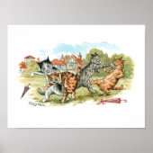 Cat Fight Louis Wain Poster (Voorkant)
