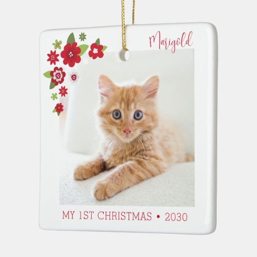 Cat First Christmas-foto Keramisch Ornament (Links)