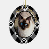 Cat First Kerstkerkeepomwille Keramisch Ornament (Rechts)