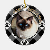 Cat First Kerstkerkeepomwille Keramisch Ornament (Voorkant)